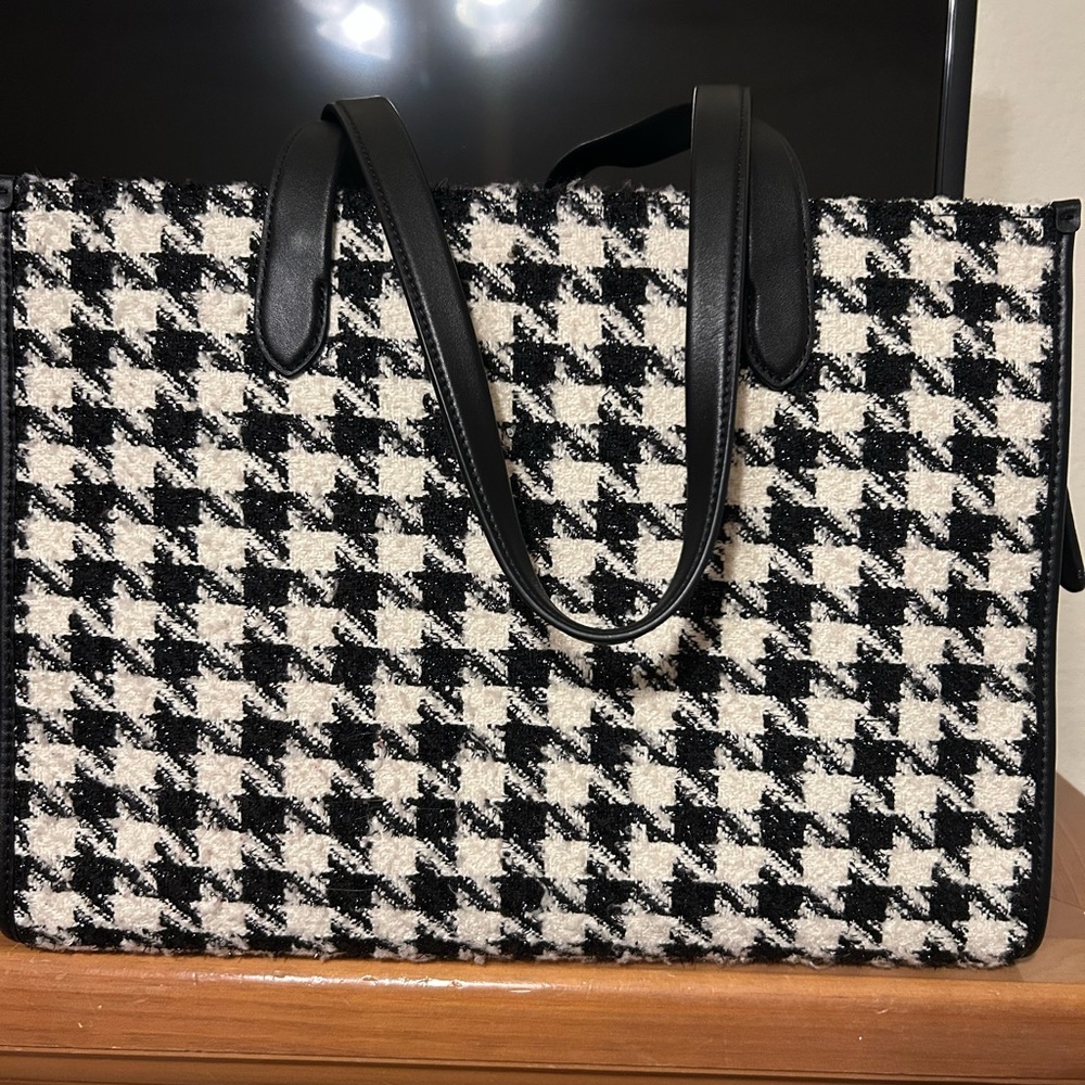 kate spade houndstooth market tote - Picture 4 of 7